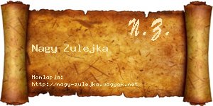 Nagy Zulejka névjegykártya